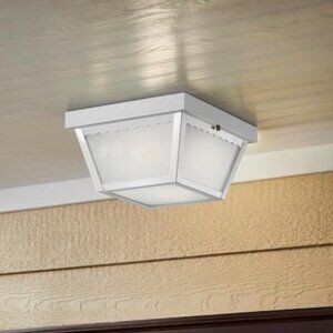 White Outdoor Flush Mount Light Fixture